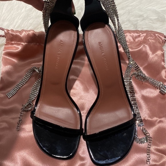 New Amina Muaddi Giorgia Crystal ankle wrap sandal size‎ 38EU - Picture 6 of 15